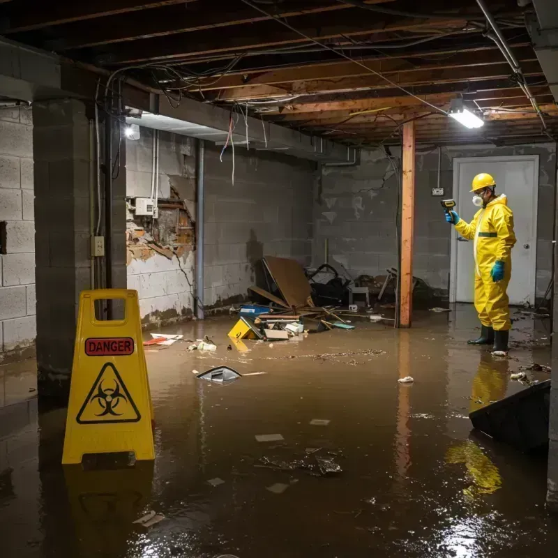 Flooded Basement Electrical Hazard in Cooper County, MO Property